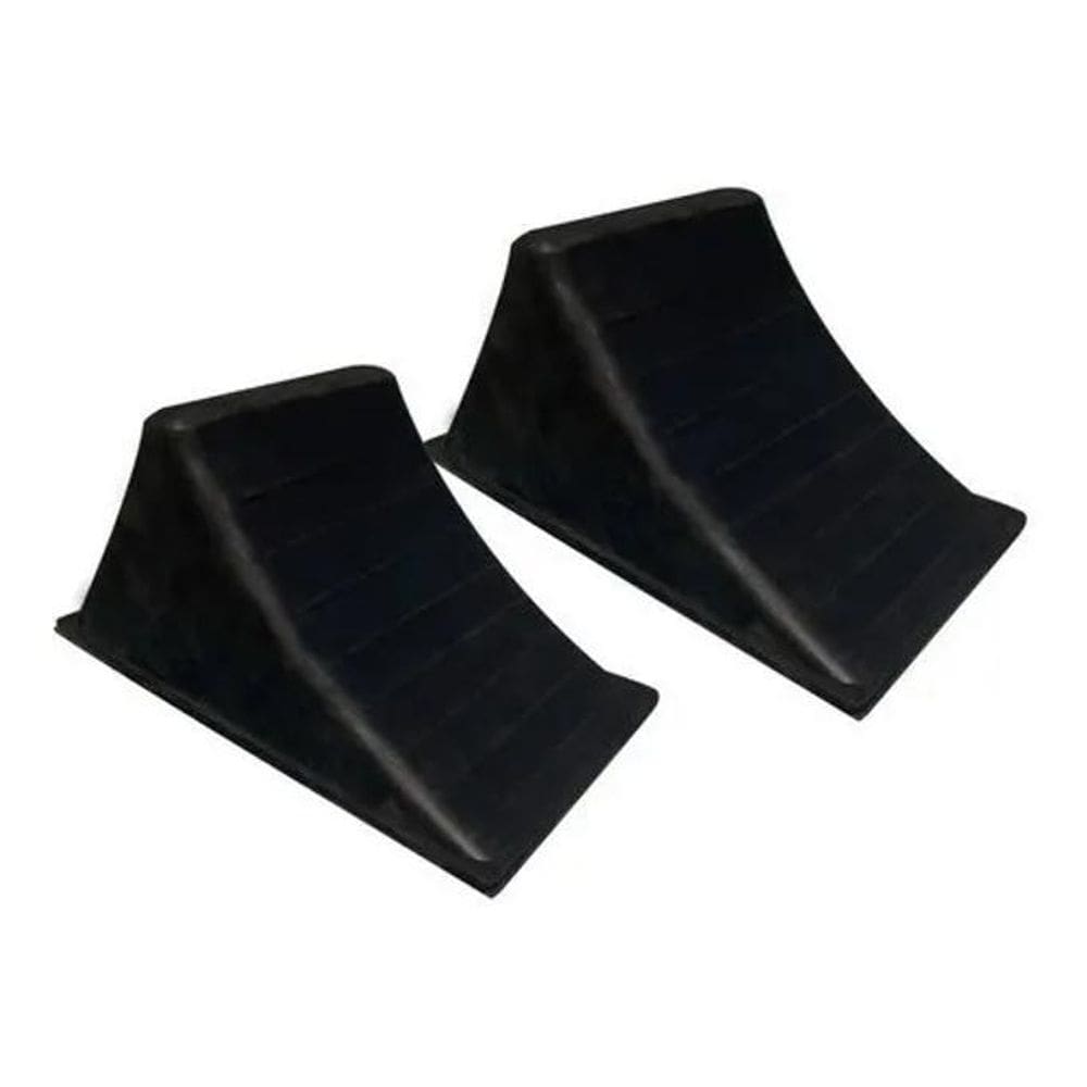 2X 2 Calços Trava Rodas Pneu Para Caminhão Preto