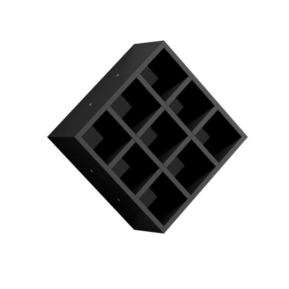 Suporte Porta Toalha Luiza Com 9 Nichos Toalheiro Multiuso preto