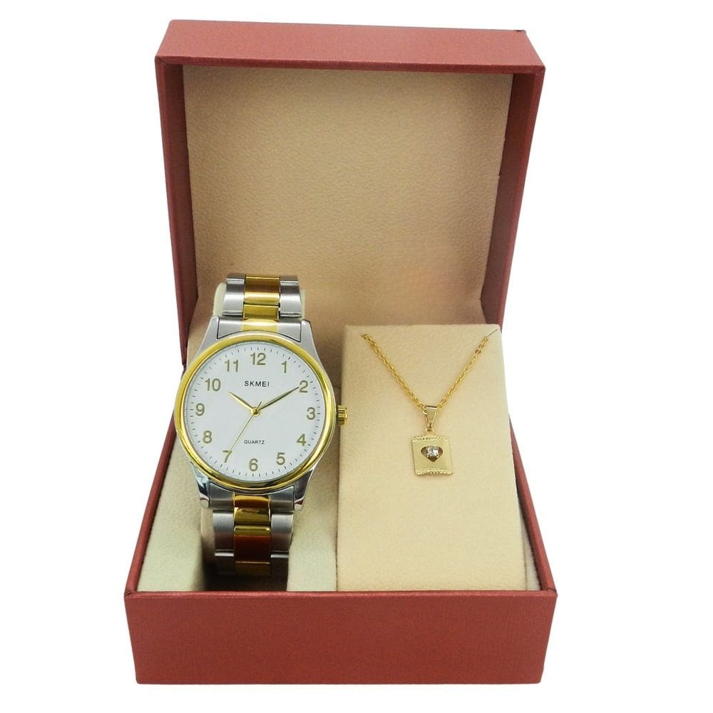 Relógio Feminino Skmei Analógico SK001 Prata e Dourado