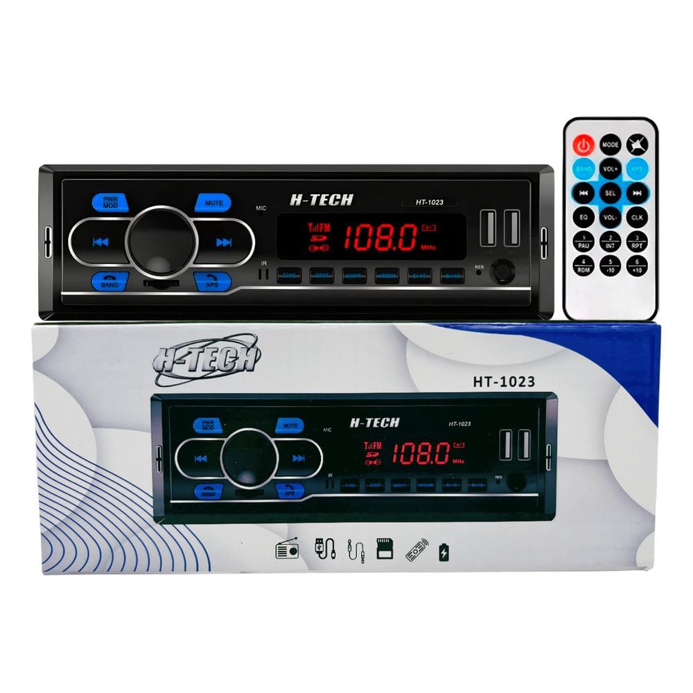 Som rádio automotivo bluetooth usb card sd aux fm mp3 H-tech