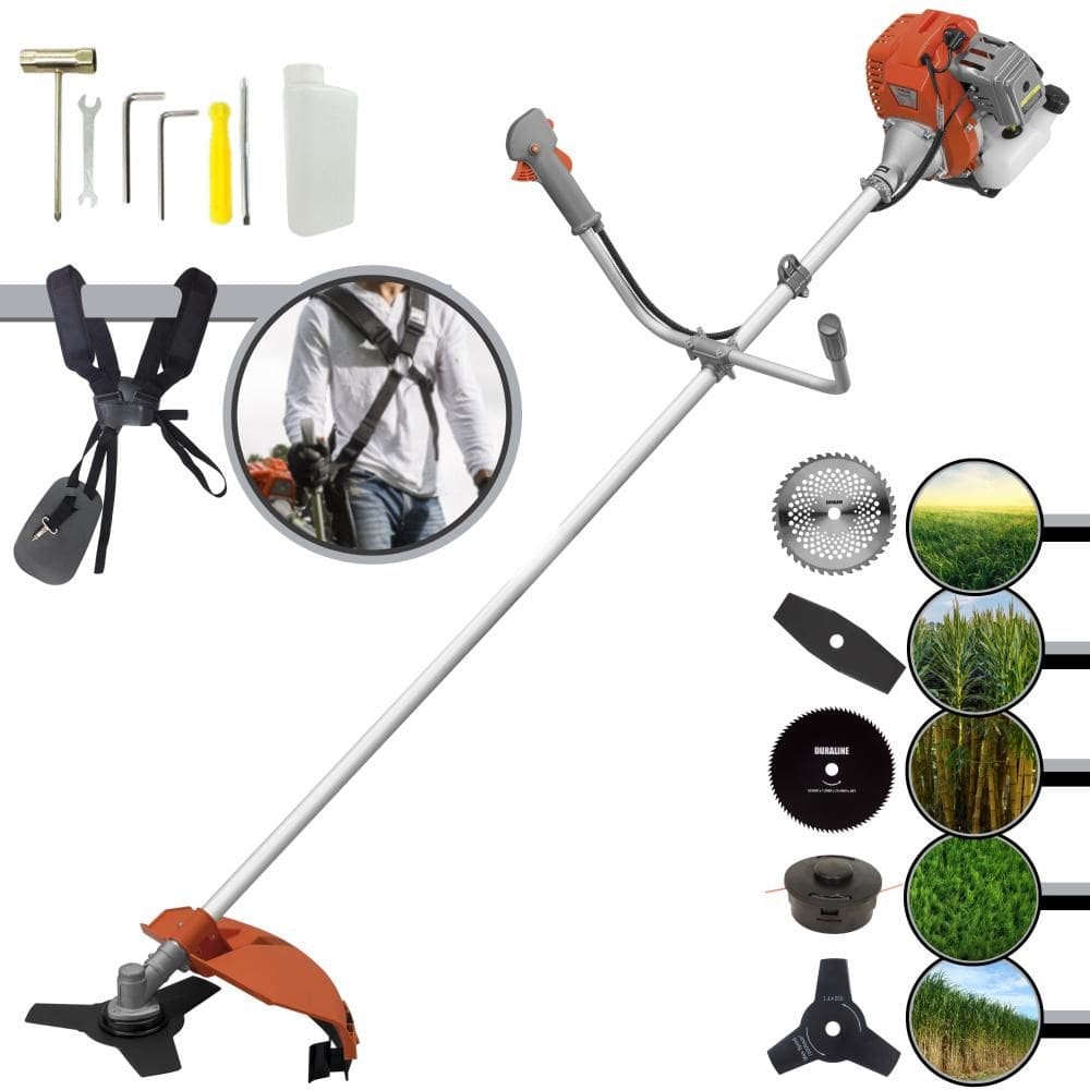 Roçadeira Multifuncional Completa Tekna RL520ACG2 À Gasolina 52cc Para Todos os Tipos de Trabalho Com Carretel de Nylon + Kit de 4 Lâminas de Cortes