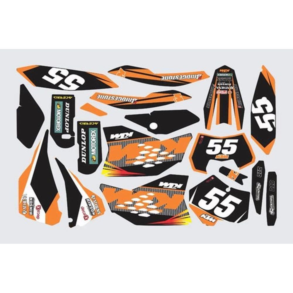 Kit Adesivo Moto Trilha Ktm Sx 125 525 2009 0,20Mm Lm006 Cor