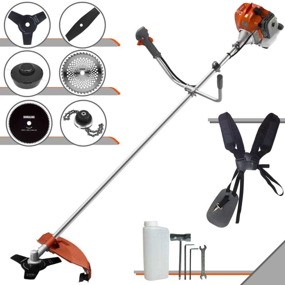 Aparador de Grama Completo Tekna RL520AC-G2 À Gasolina 2T 52cc 13.000rpm 2HP de Potência Com Kit 4 Lâminas de Corte, Trimmer e Carretel de Nylon