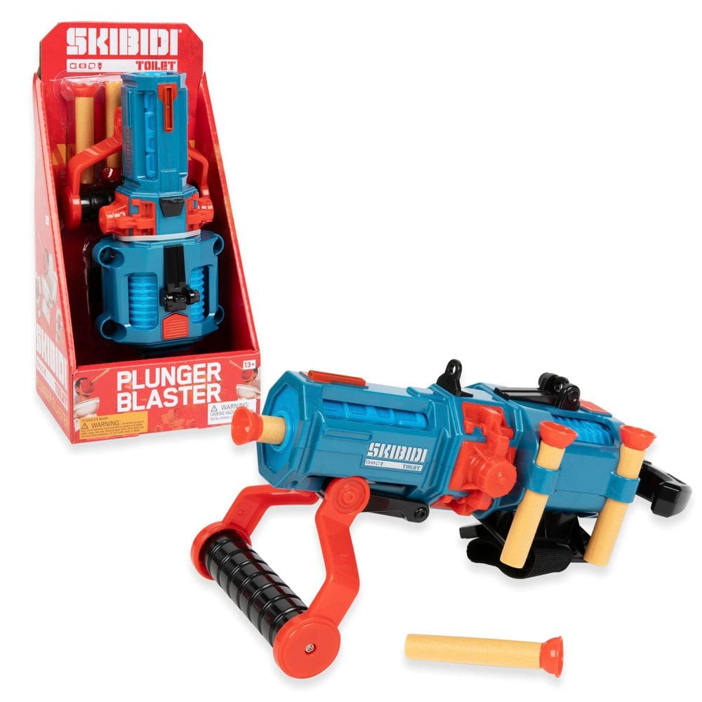 Toy Gun SKIBIDI TOILET Plunger Blaster com 4 dardos