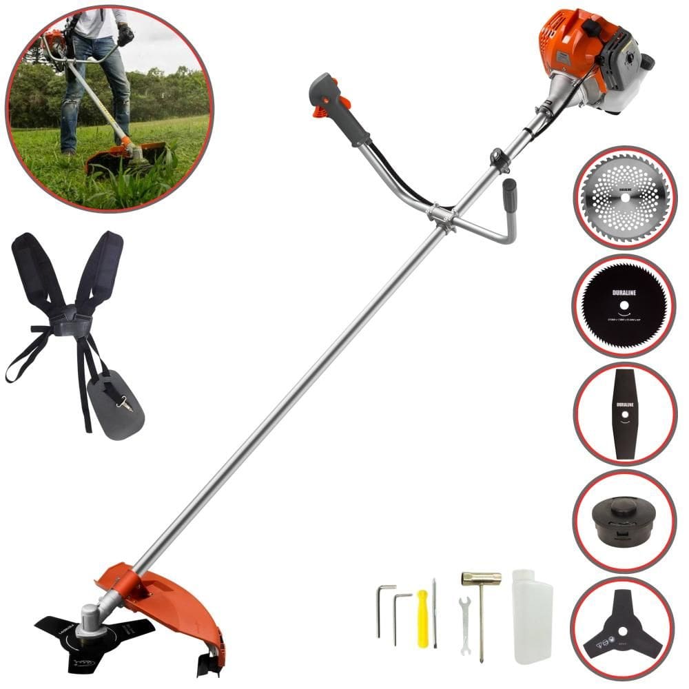 Roçadeira À Gasolina Tekna RL430ACNTK 43cc 1,7HP 9.000rpm Completa 5 Em 1 Com Carretel de Nylon + Facas 2 Pontas, 3 Pontas, 40 Dentes e 80 Dentes