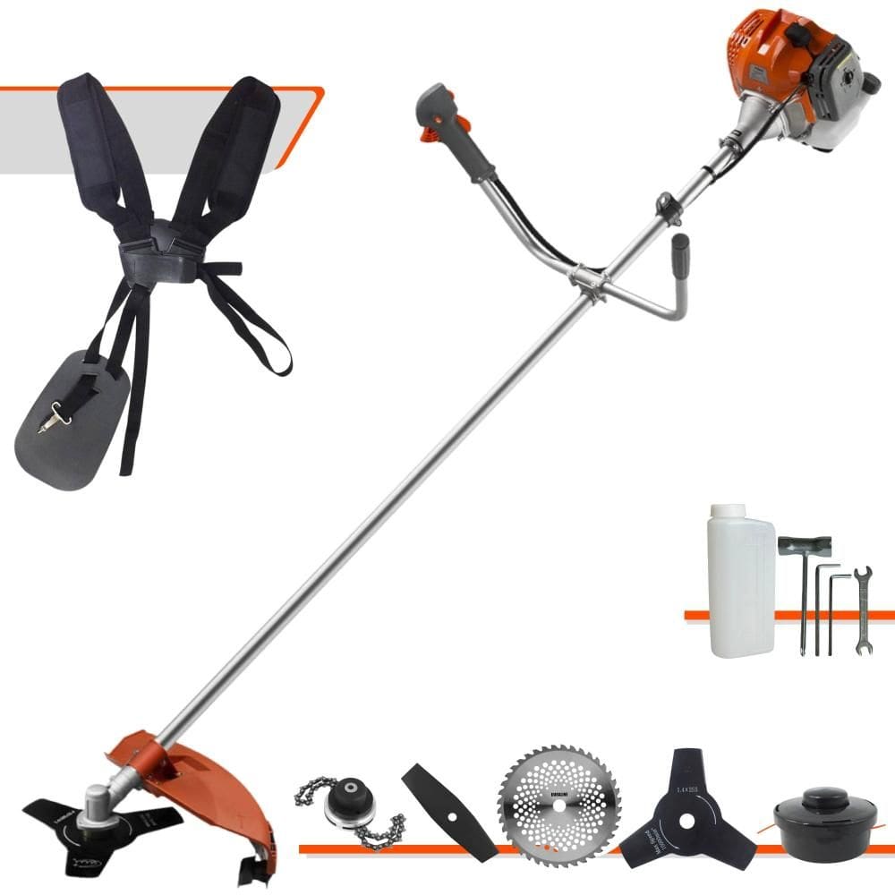 Roçadeira Robusta Tekna RL430ACN-TK À Gasolina 43cc 1,7HP 9.000rpm Com Carretel + Faca 2 Pontas + Faca 3 Pontas + Faca 40 Dentes de Vídea + Trimmer