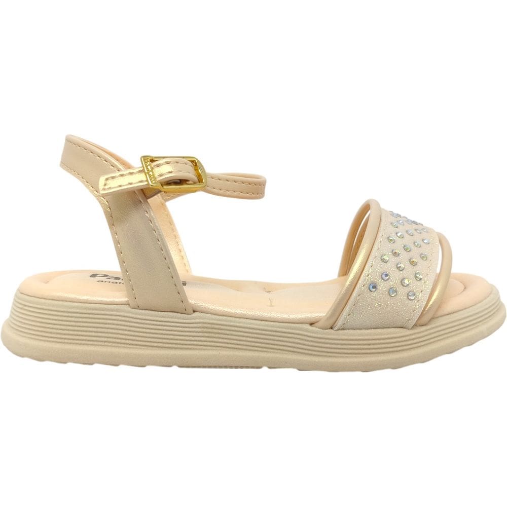 Sandália Infantil Menina Papete Casual Dia a Dia Passeio Escola Anatômica Com Strass Pampilli 702.056