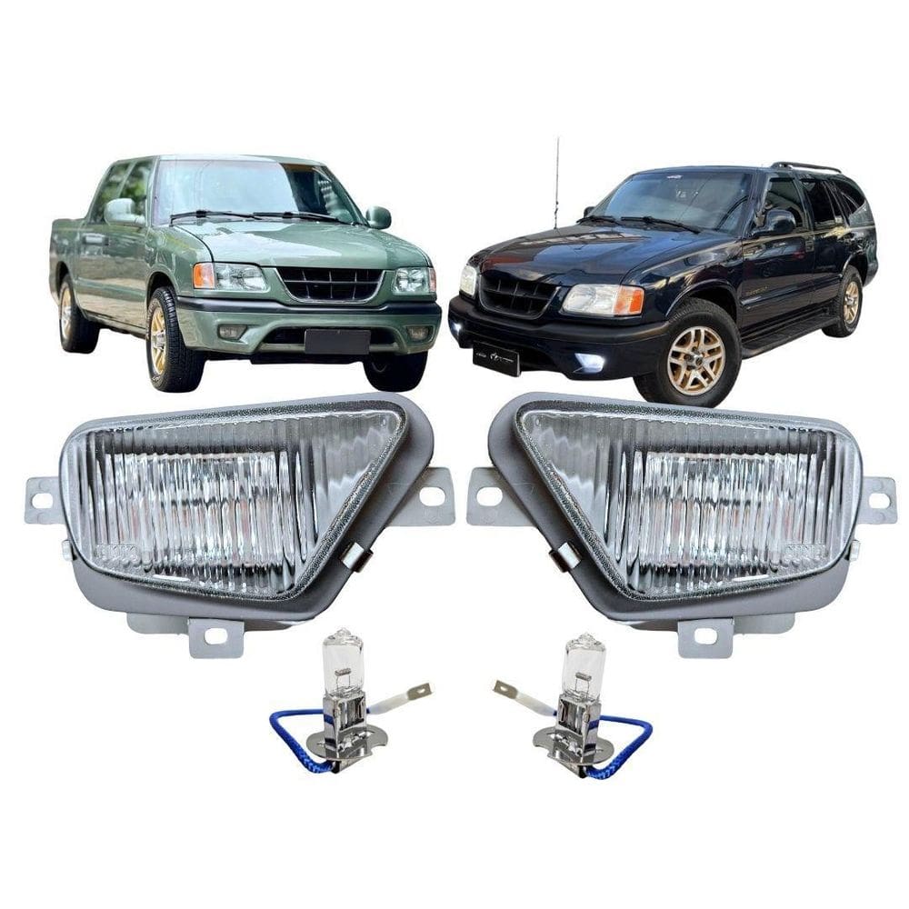Par Farol Auxiliar Neblina Para S10 Blazer 1999 A 2000 Vidro