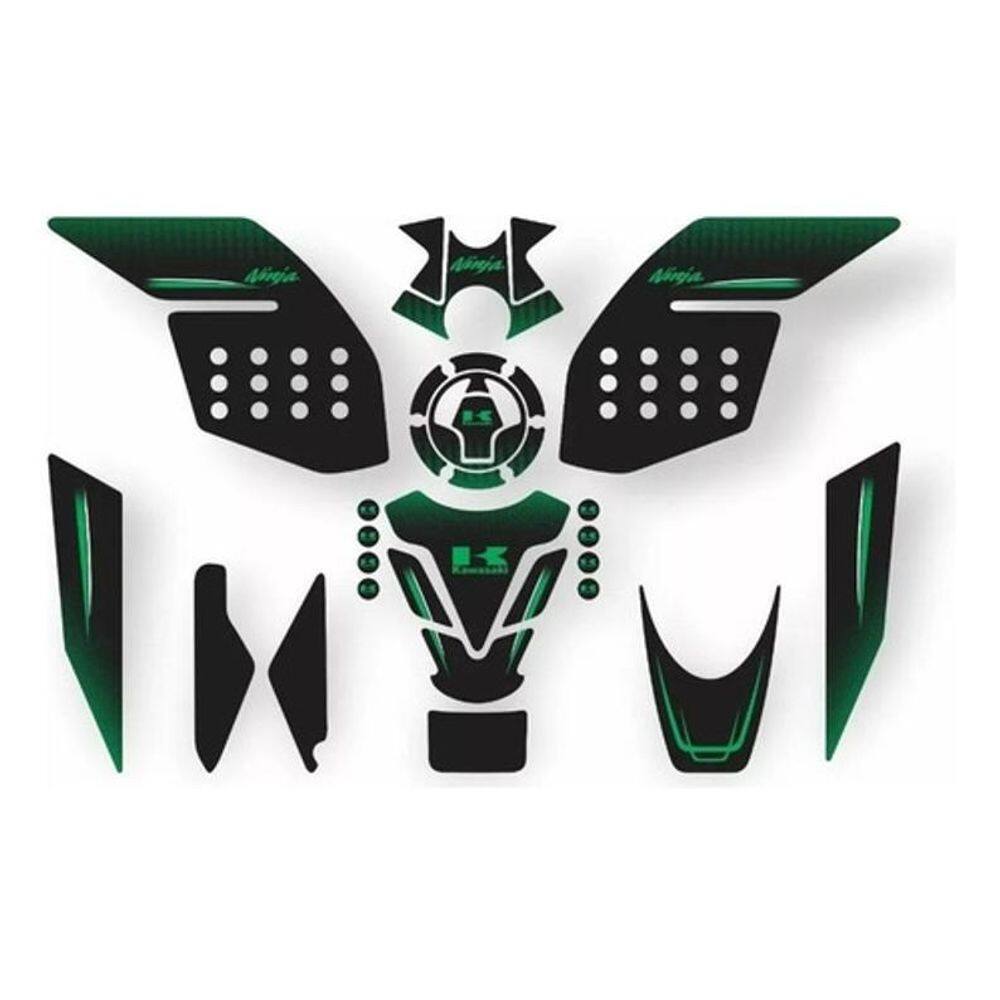 Kit Resinado Tank Pad E Lateral Moto Ninja Kawasaki 300 17