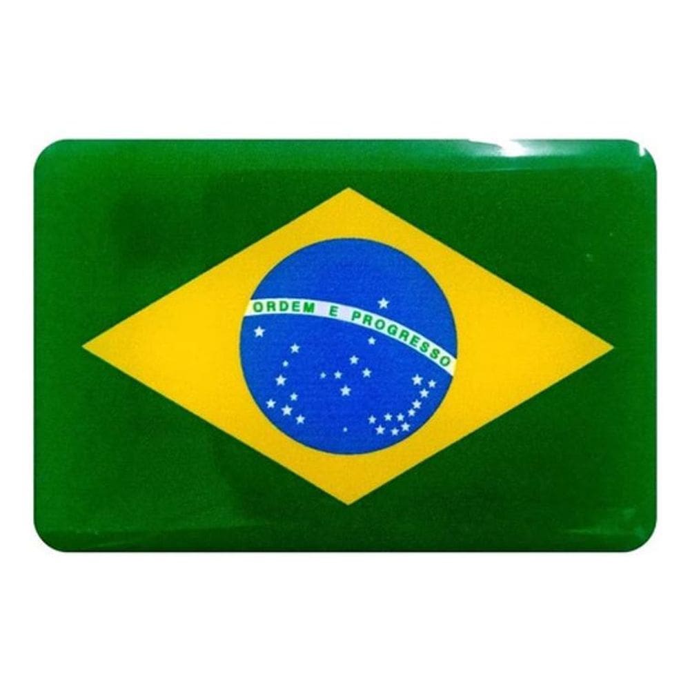 Adesivo Bandeira Brasil Resinado 6X4Cm Bd1