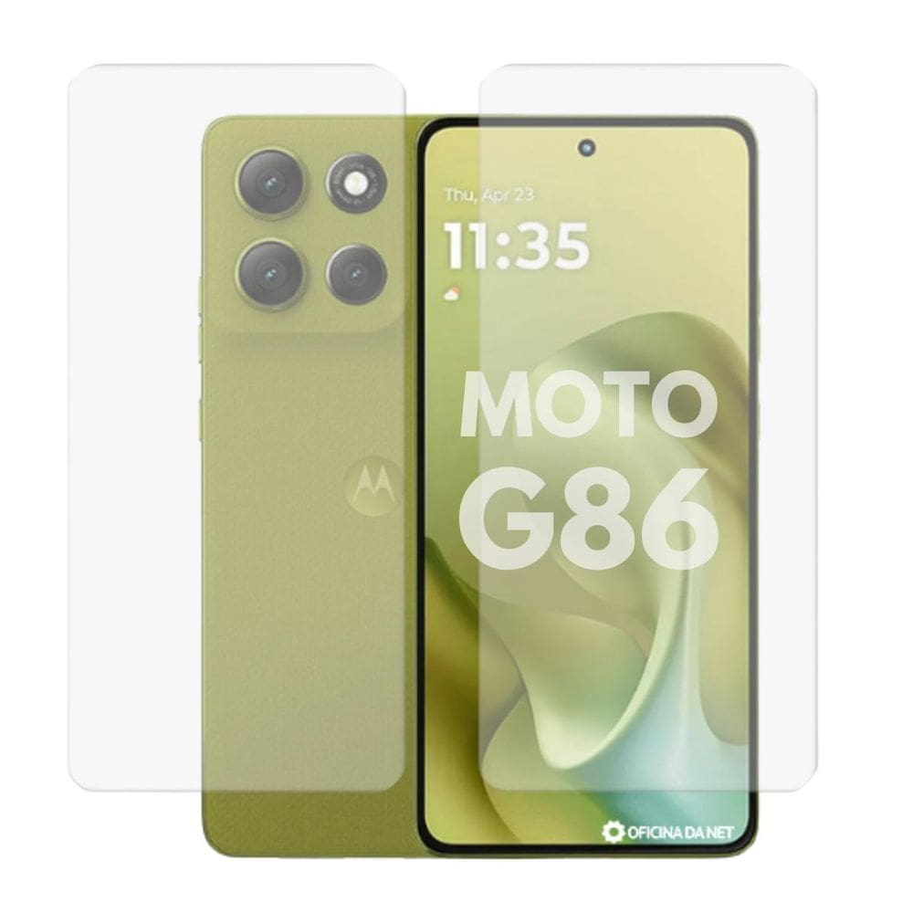 Película Hidrogel Frente E Verso Compatível Para Moto G86
