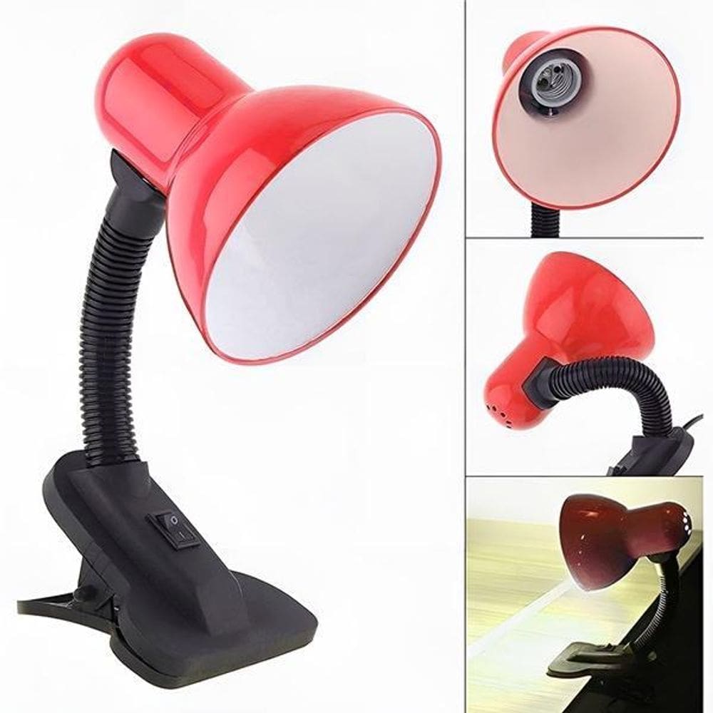 Luminária De Mesa Com Presilha Vermelha Bivolt