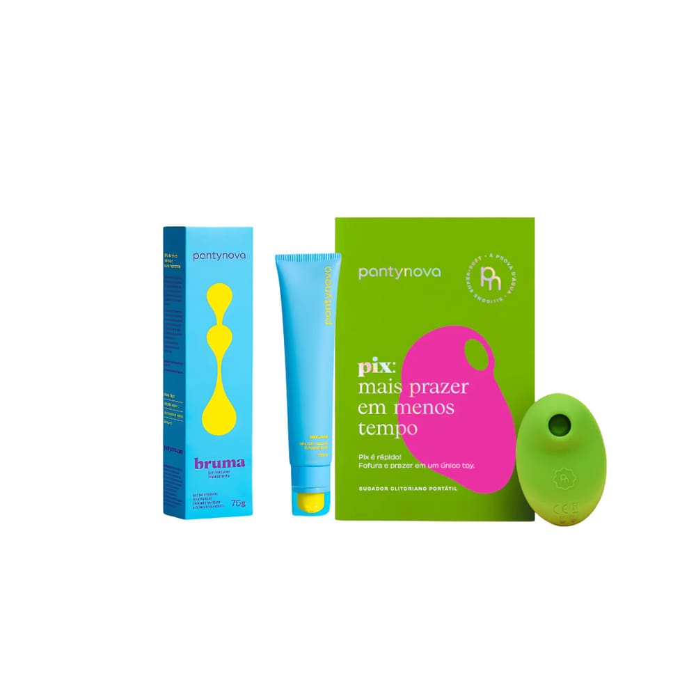 Kit Pantynova - Sugador Clitoriano Portátio Pix Verde + Lubrificante Hidratante Bruma 75G