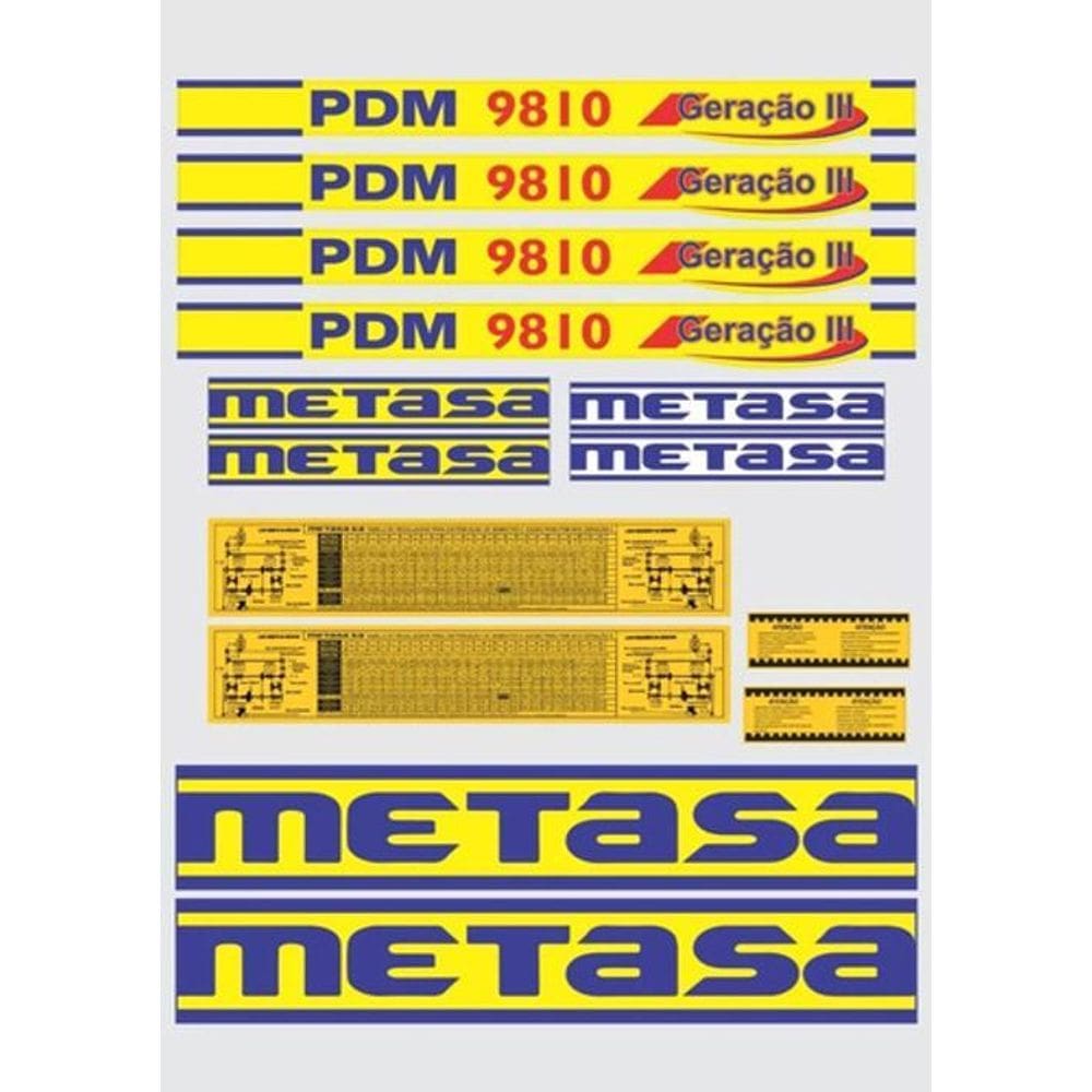 Kit Adesivos - Metasa Pdm 9810 Geração Iii