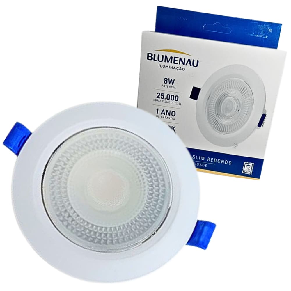 Spot Led Slim Redondo Embutir 8w 6500K Branco Frio -Blumenau