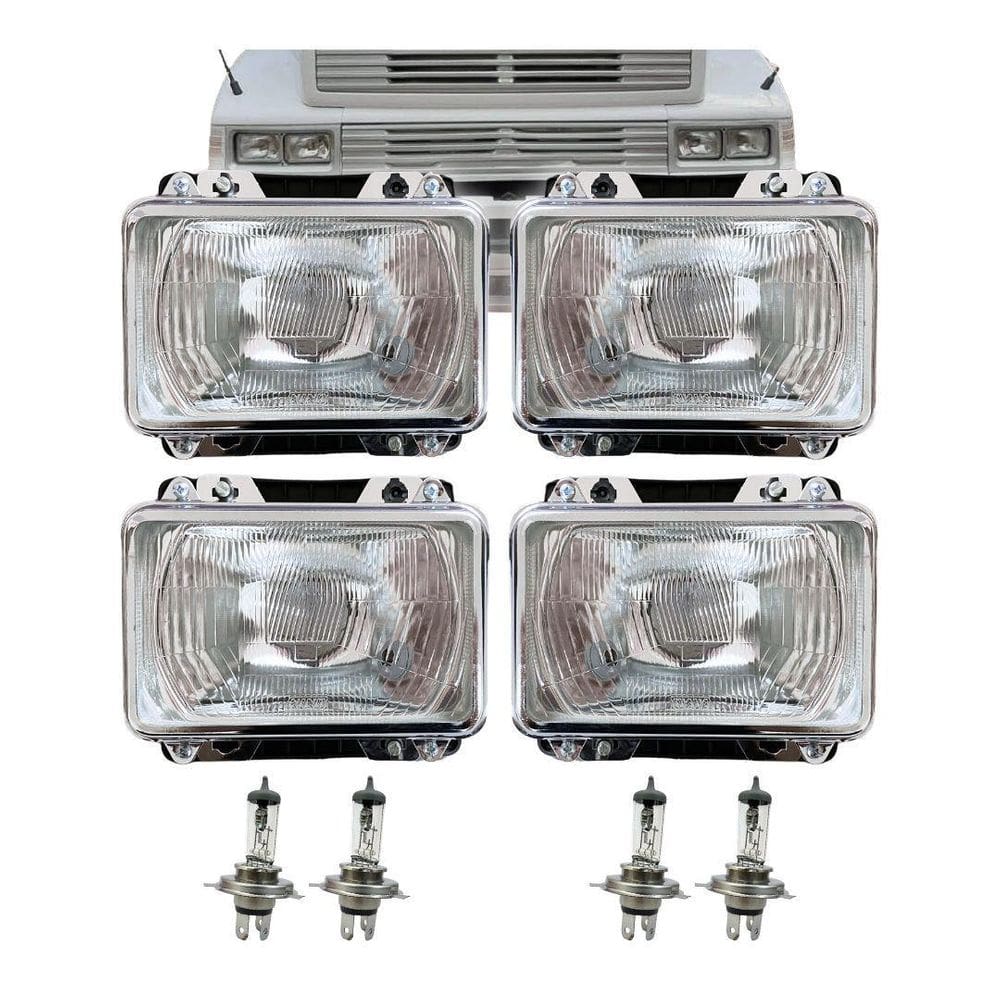 Kit 4 Farol Mb Mercedes Bicudo Cara Preta Nino + Lâmpada 12V