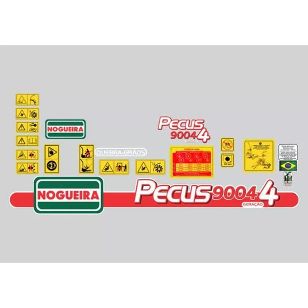 Kit Adesivos Nogueira Pecus 9004 / 4 Quebra-Grãos