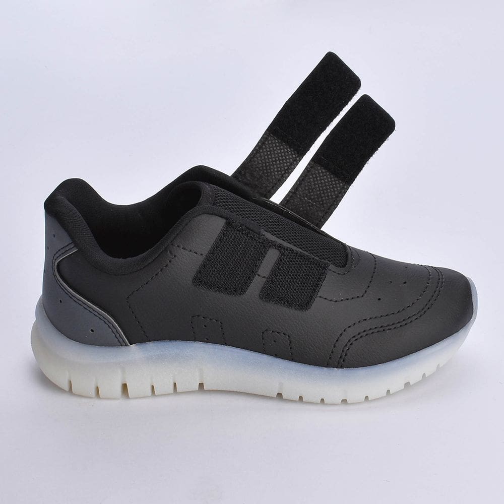 Tênis Kidy Light Fun Preto Grafite Amarelo Neon