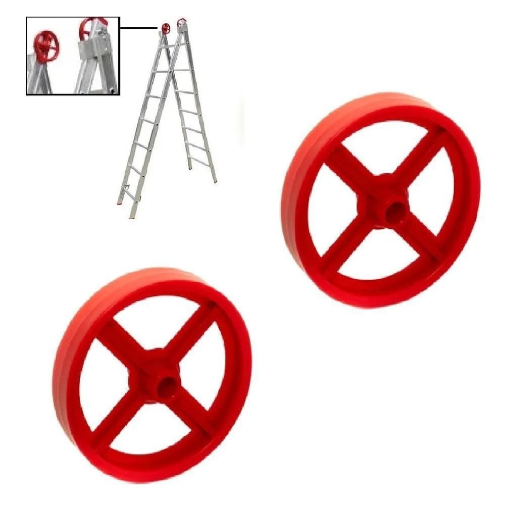 2X Rodas Para Escada De Alumínio  Par