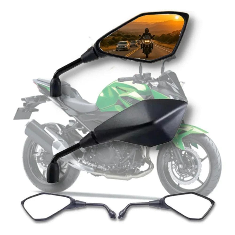 Retrovisor Kawasaki Z400 Z650 Z750 Z1000 Par Rosca Honda