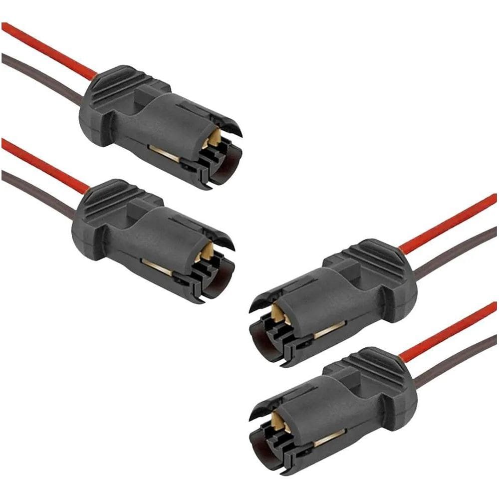 2X Kit 4 Soquete T10 Pingo Com Chicote