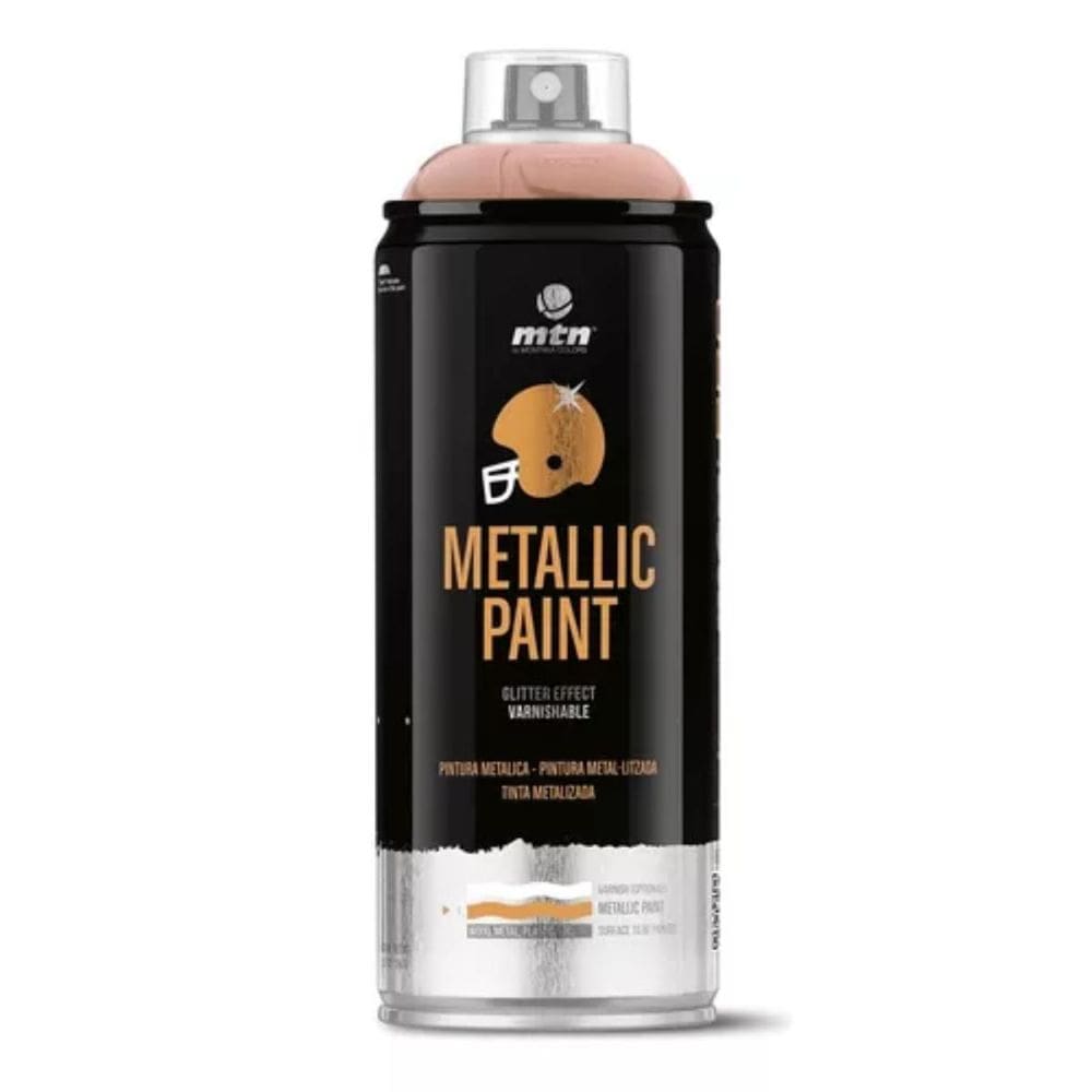 Tinta Spray Metálica Rosé Dourado 400Ml Pro Mtn