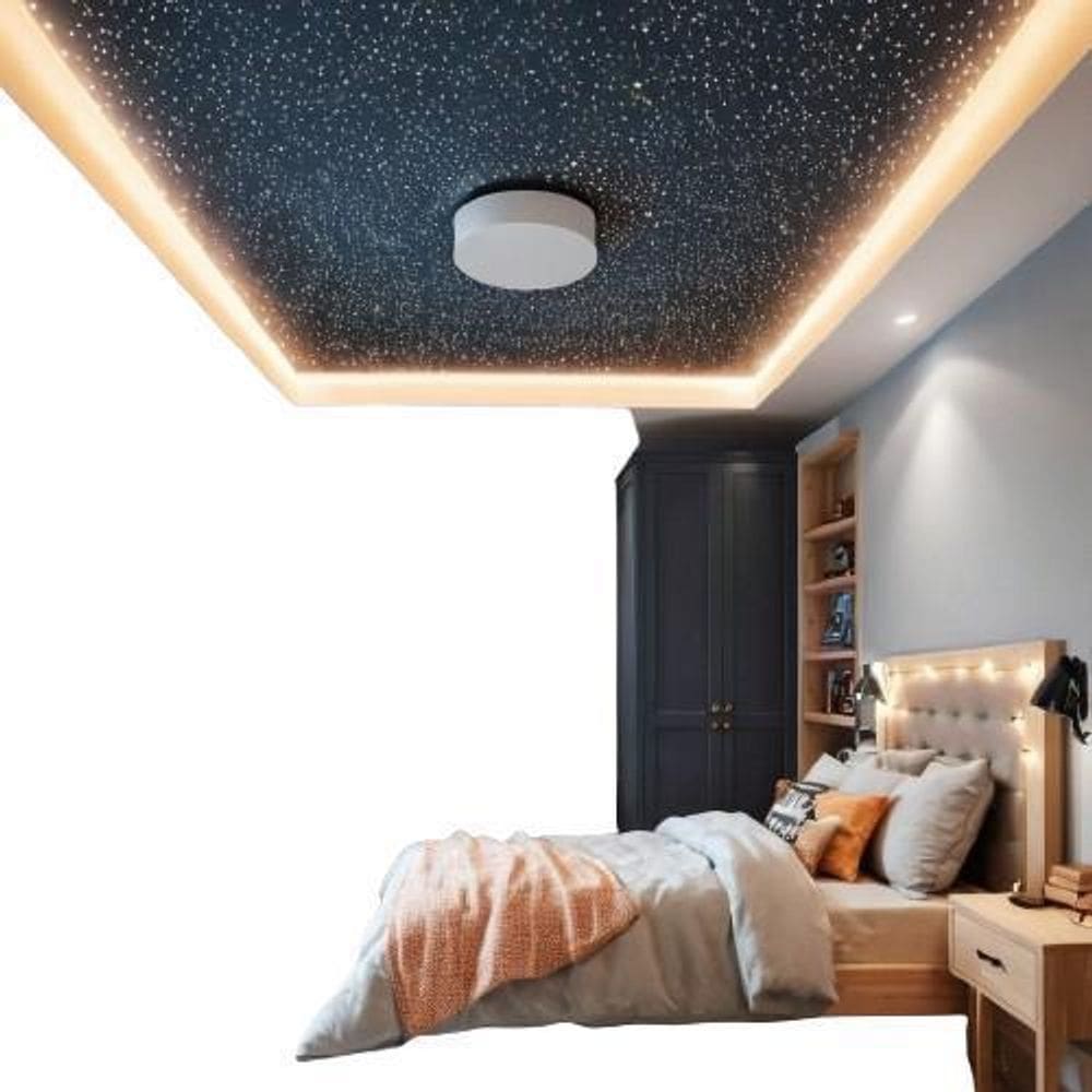 Kit Branco 200 Fibra Ótica Estrelado Efeito Iluminação