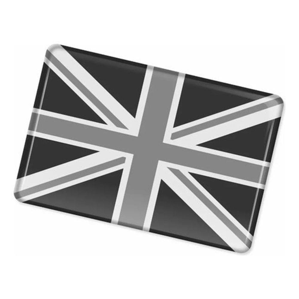 Adesivo Bandeira Inglaterra Resinado Preto/Branco Bd46