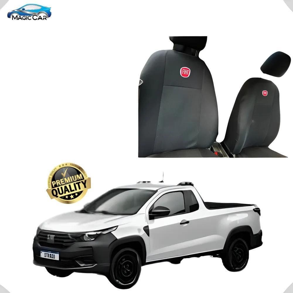 2X Capa Para Banco Tecido  Fiat Strada Cabine Simple