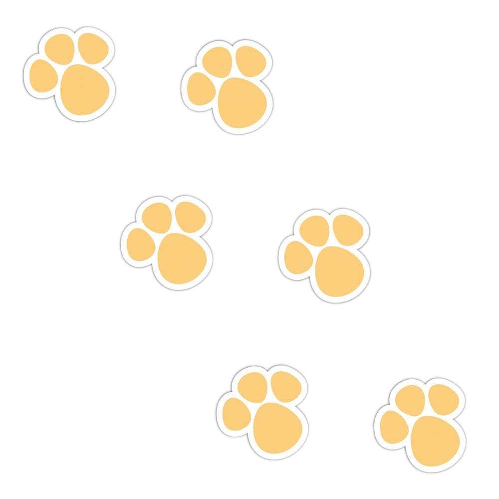 Kit Adesivos Patinhas Coelho Páscoa Amarelo 3,5X3,6Cm 100 Un
