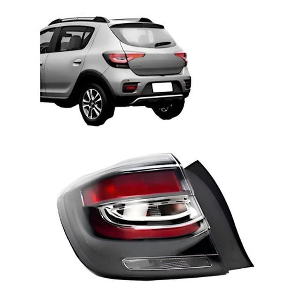 Lanterna Traseira Sandero Stepway 2020 A 2024 Canto Fume Led