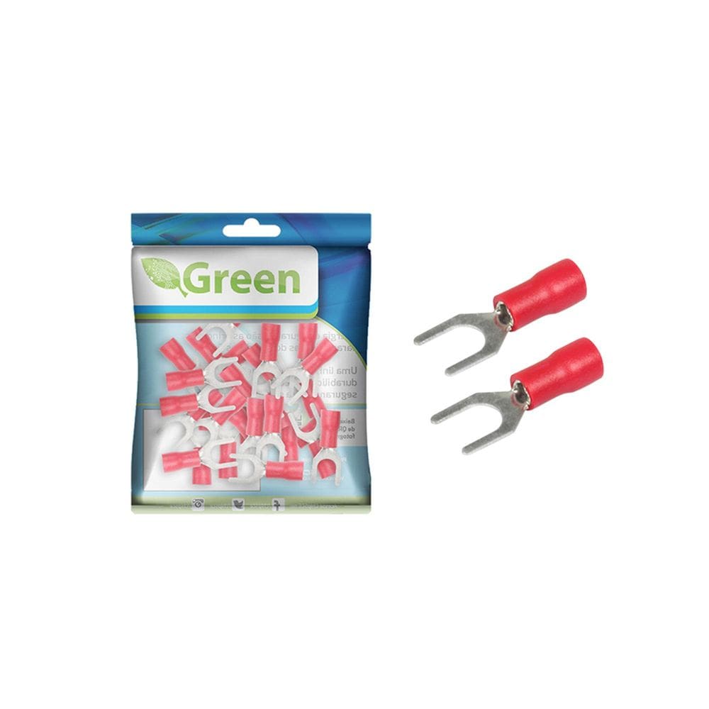 20X Terminal Forquilha 5 Pré-Isolado Vermelho 0,5 Até 1,5Mm