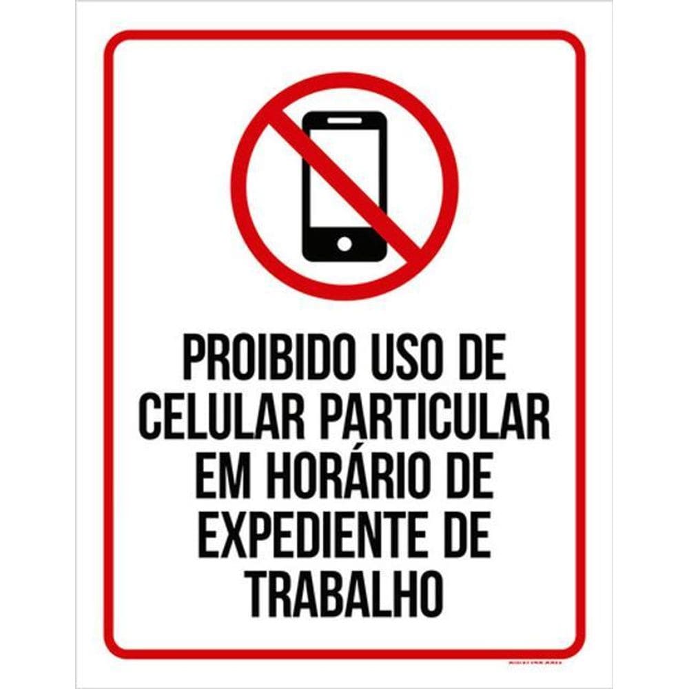 Kit 3 Placas Proibido Uso Celular Particular No Expediente
