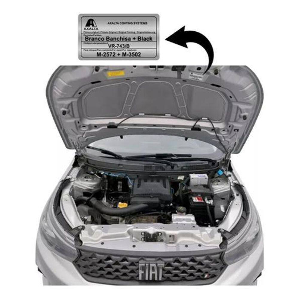 Adesivo Etiqueta De Cor Capô Fiat Argo Branco Banchisa