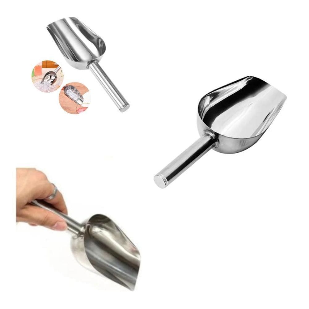 Pá Colher Pegador Para Gelo Cereais Ração Grãos Em Aço Inox