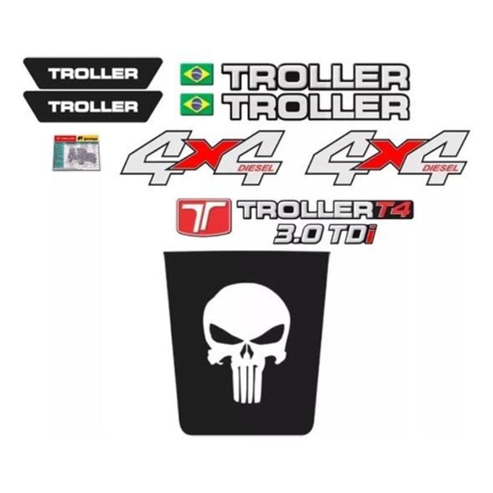 Kit Adesivos Troller T4 Diesel 3.0 Tdi 2009 A 2012 E Capo
