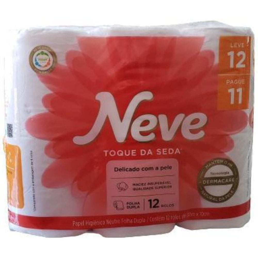 Papel Higiênico Neve F.Dupla Lv12Pg11 T.Seda Neutro 30Metros