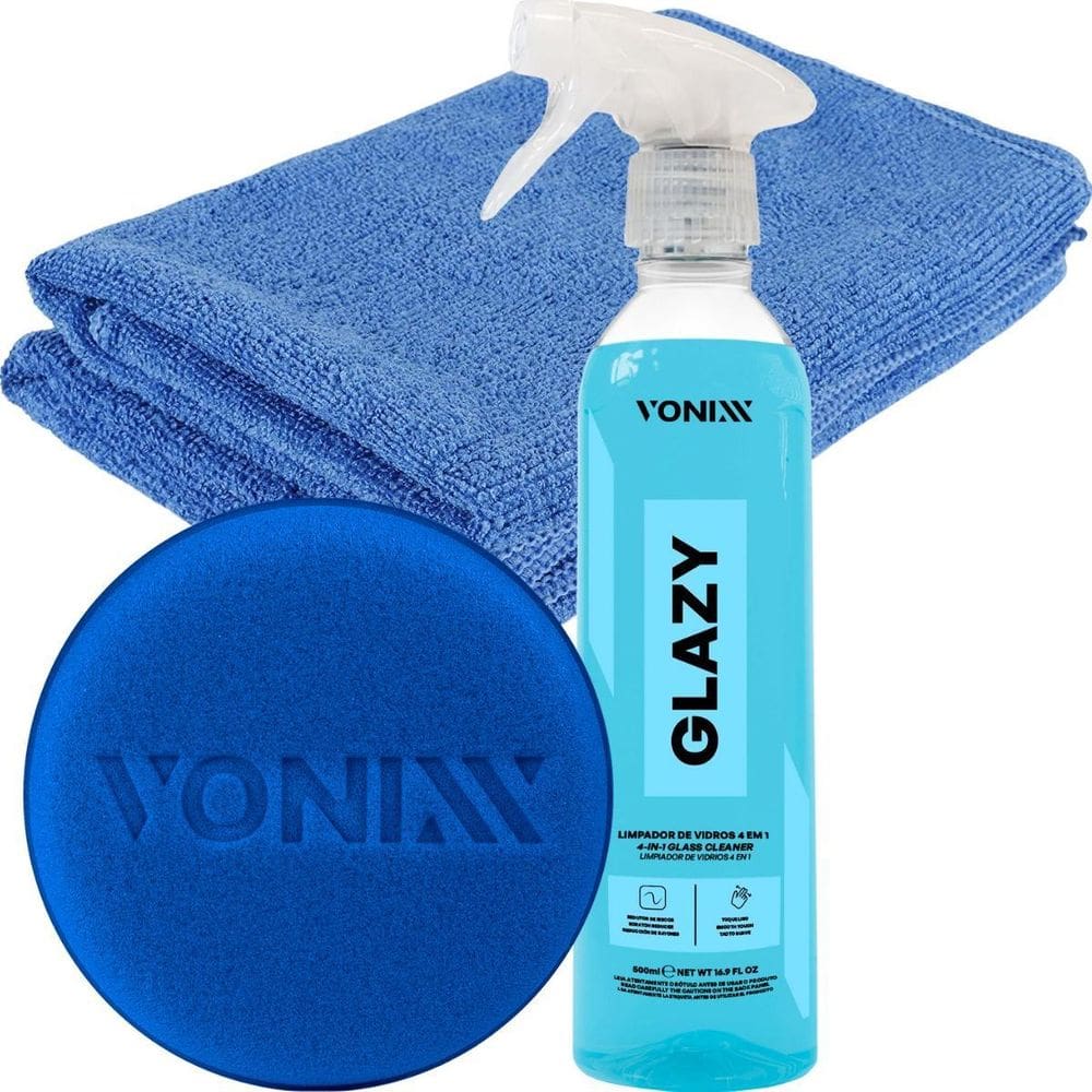 Kit Limpa Vidros Glazy Com Pano E Aplicador Vonixx