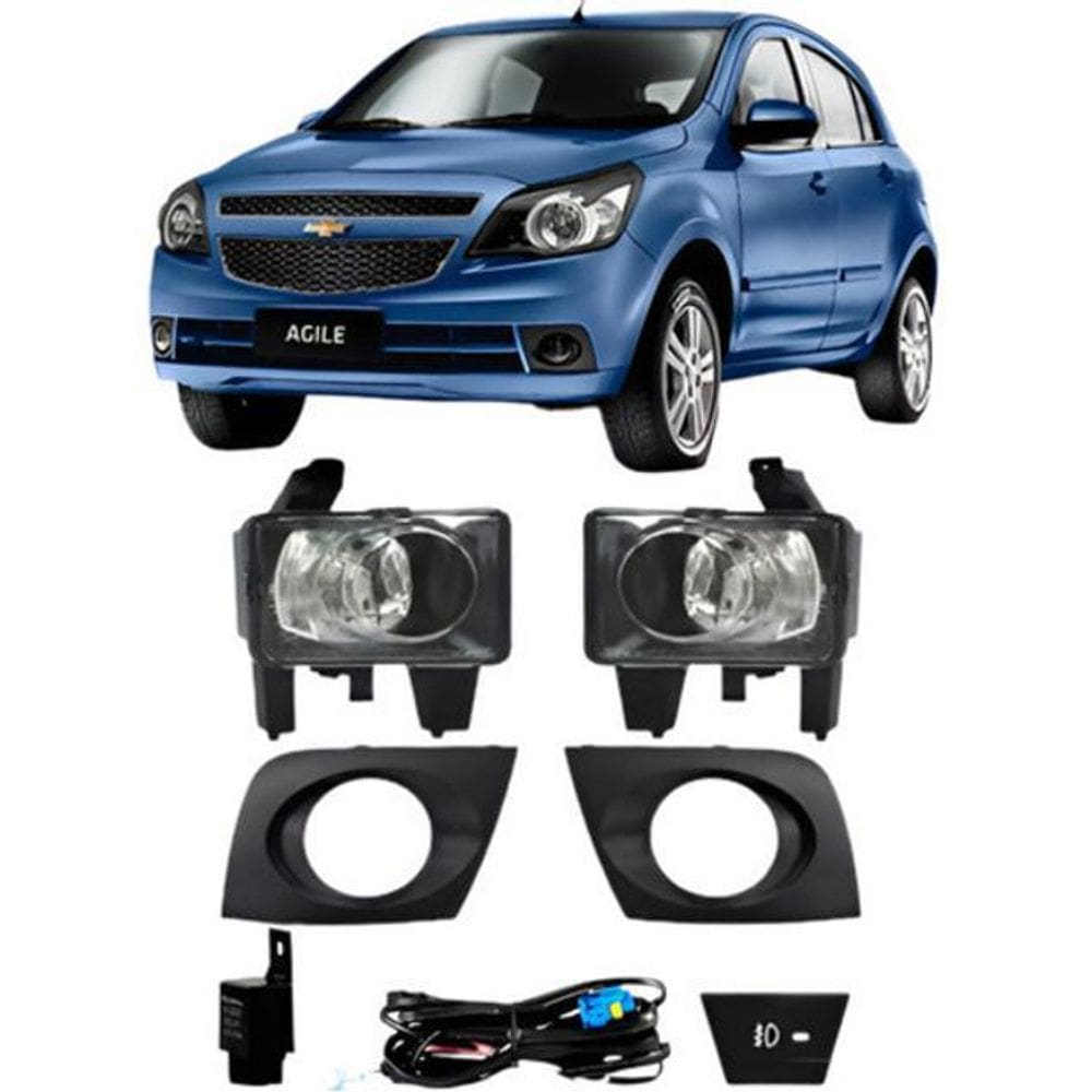 Kit Farol Milha Auxiliar Neblina Agile 2009 À 2013 Com Grad