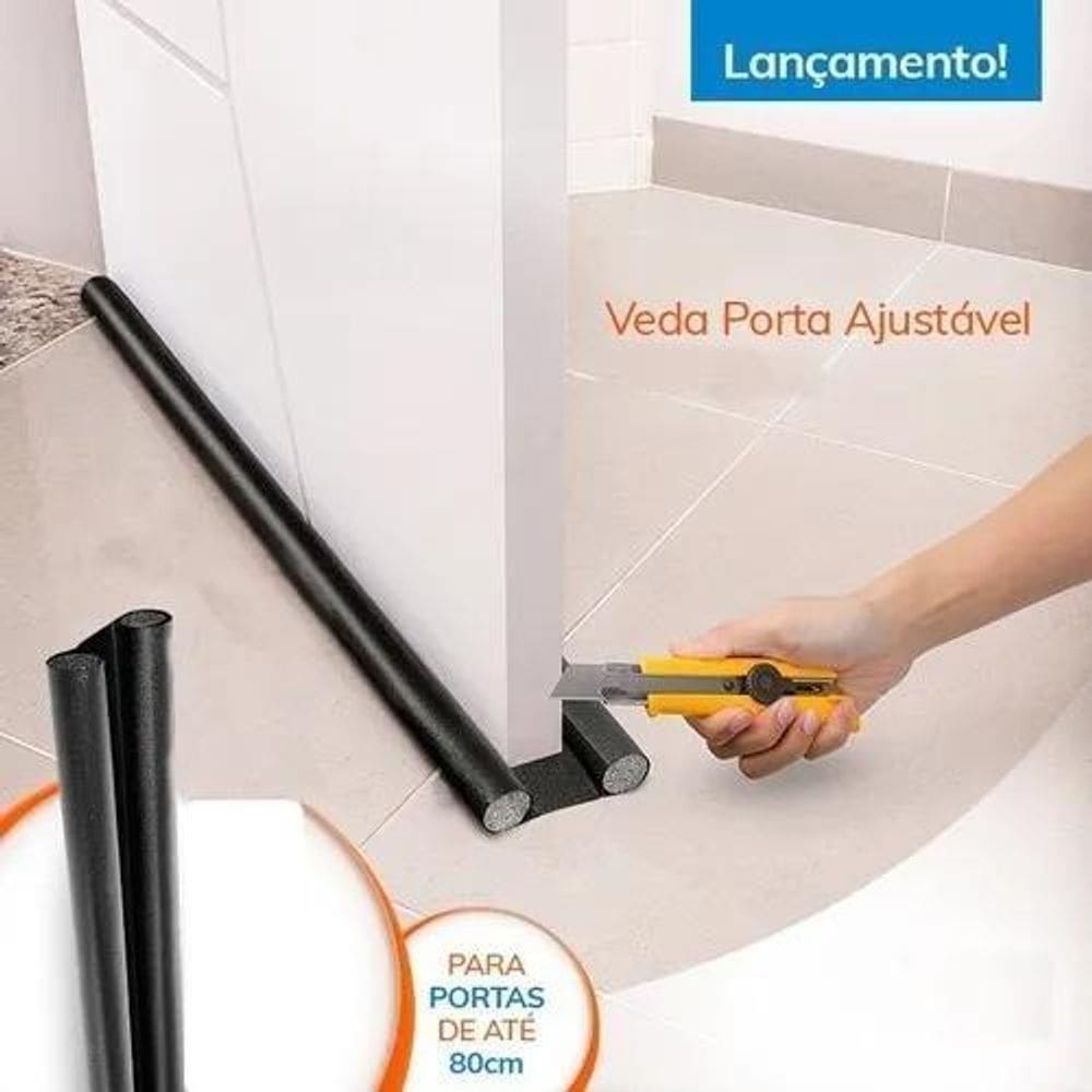 2X Kit 2 Protetores De Porta Veda A Entrada De Poeira Ajusta