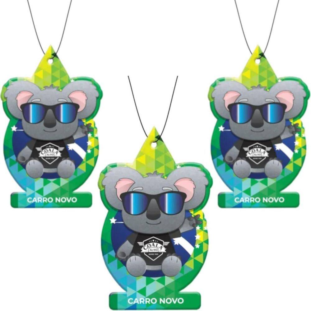 Kit 3 Unidades Odorizante Auto Folhinha 10G Carro Novo Coala