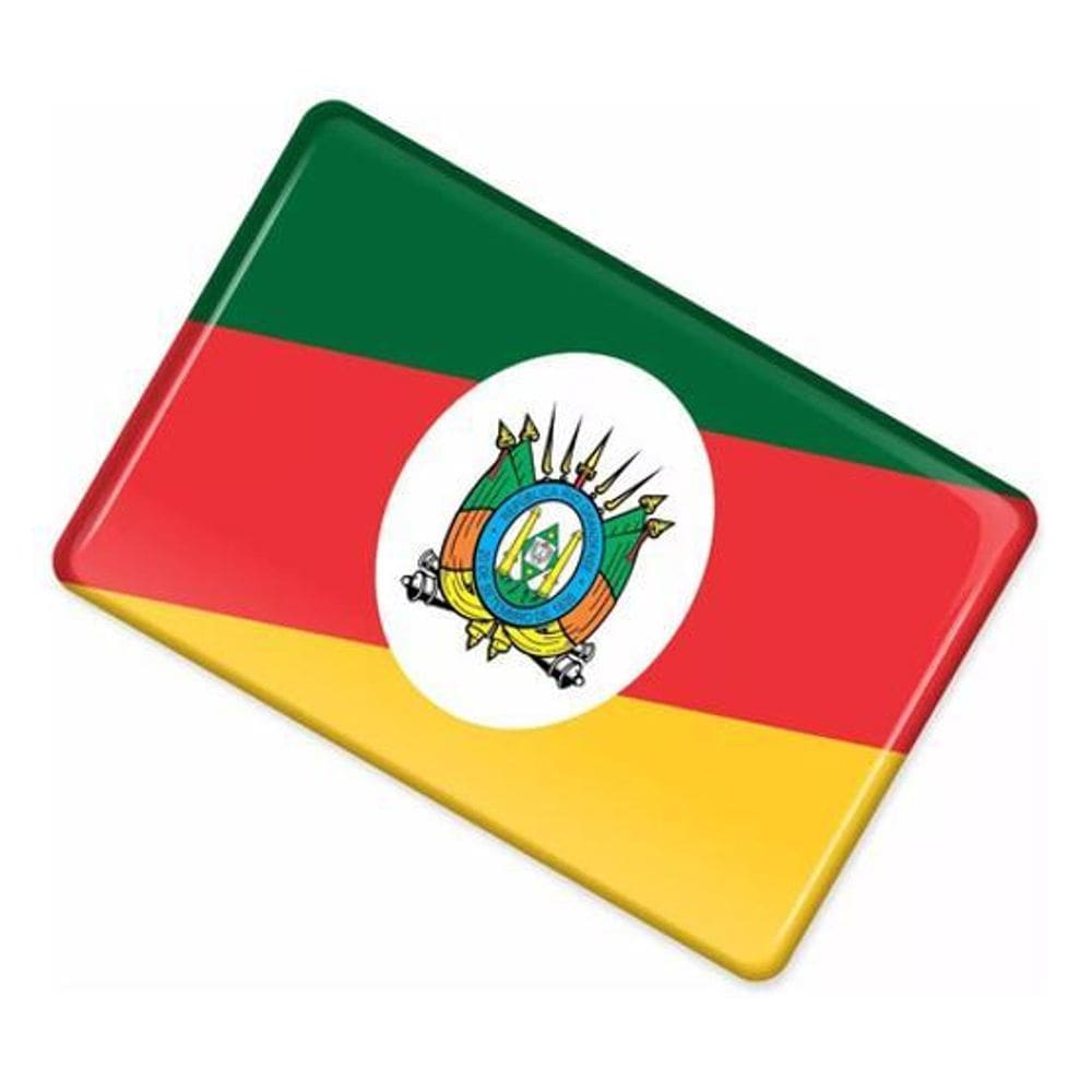 Emblema Adesivo Bandeira Rio Grande Do Sul 3D Resinado Bd5