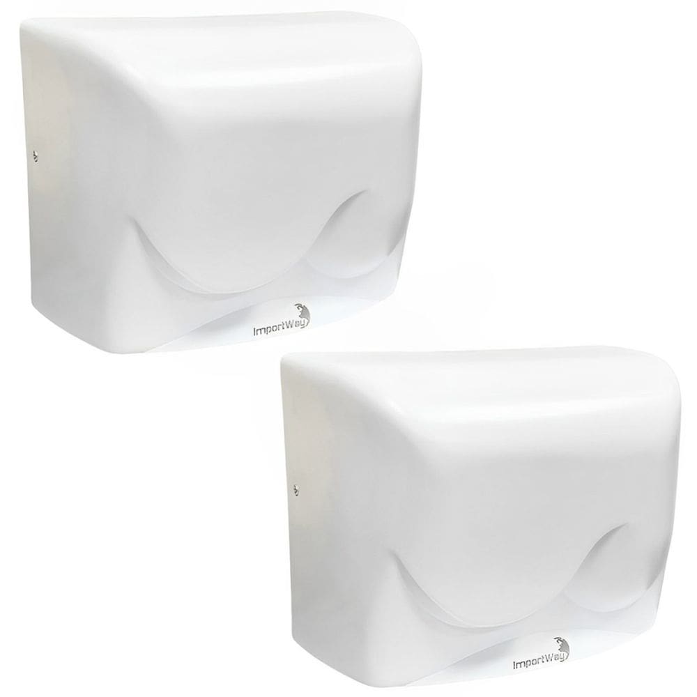 2 Secadores Mãos Automático 16 m/s Elétrico 1500W Sensor Banheiro Alto Fluxo 220V Importway Iwsma-16