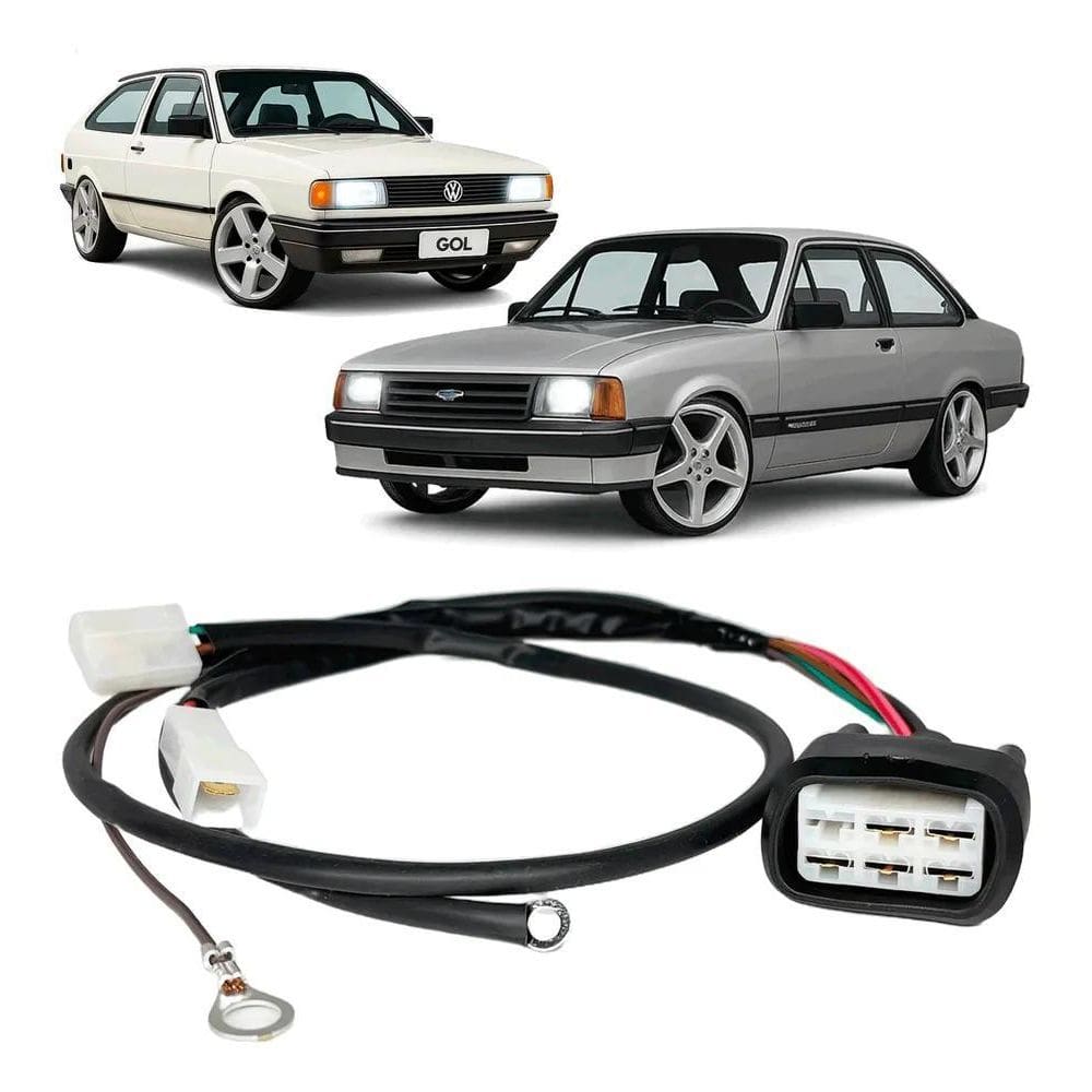 2X Chicote Modulo Ignição Bosch 6 Pinos Gol Chevette Fusca O
