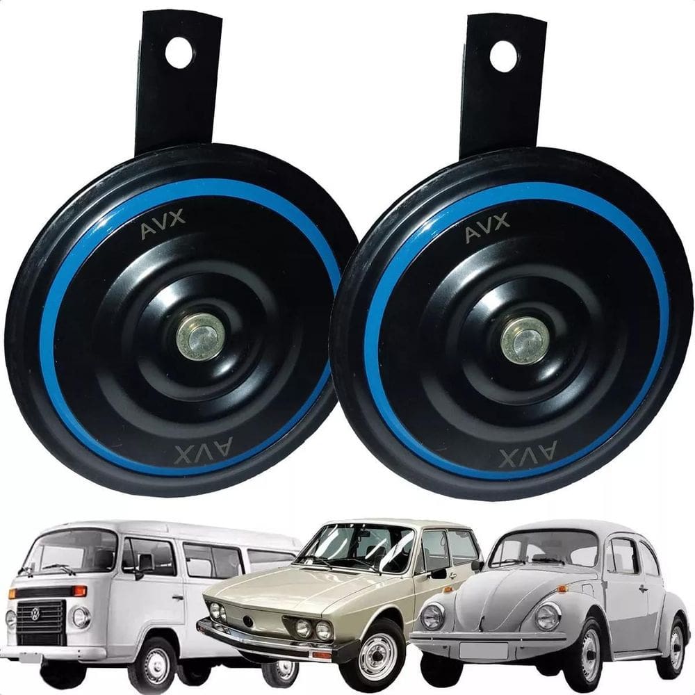 Buzina Fusca Brasilia Kombi Bi-Bi 12V 2 Terminais  Par  92Mm