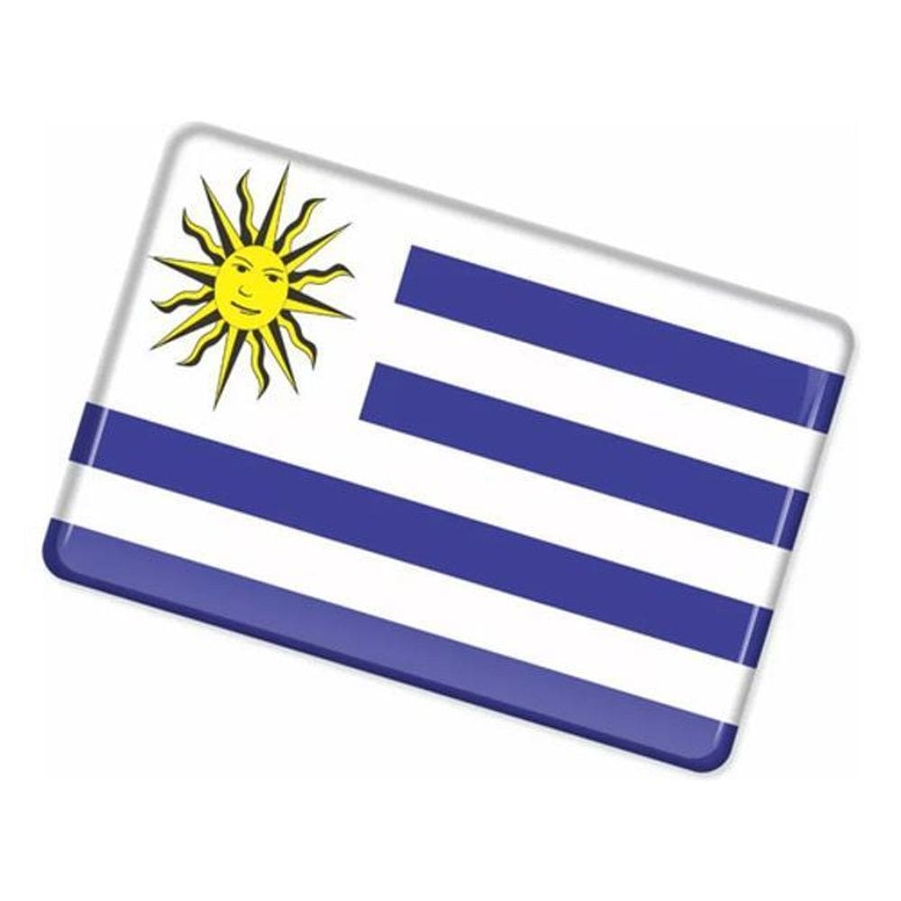 Adesivo Bandeira Uruguai Resinado 4X6Cm Bd14