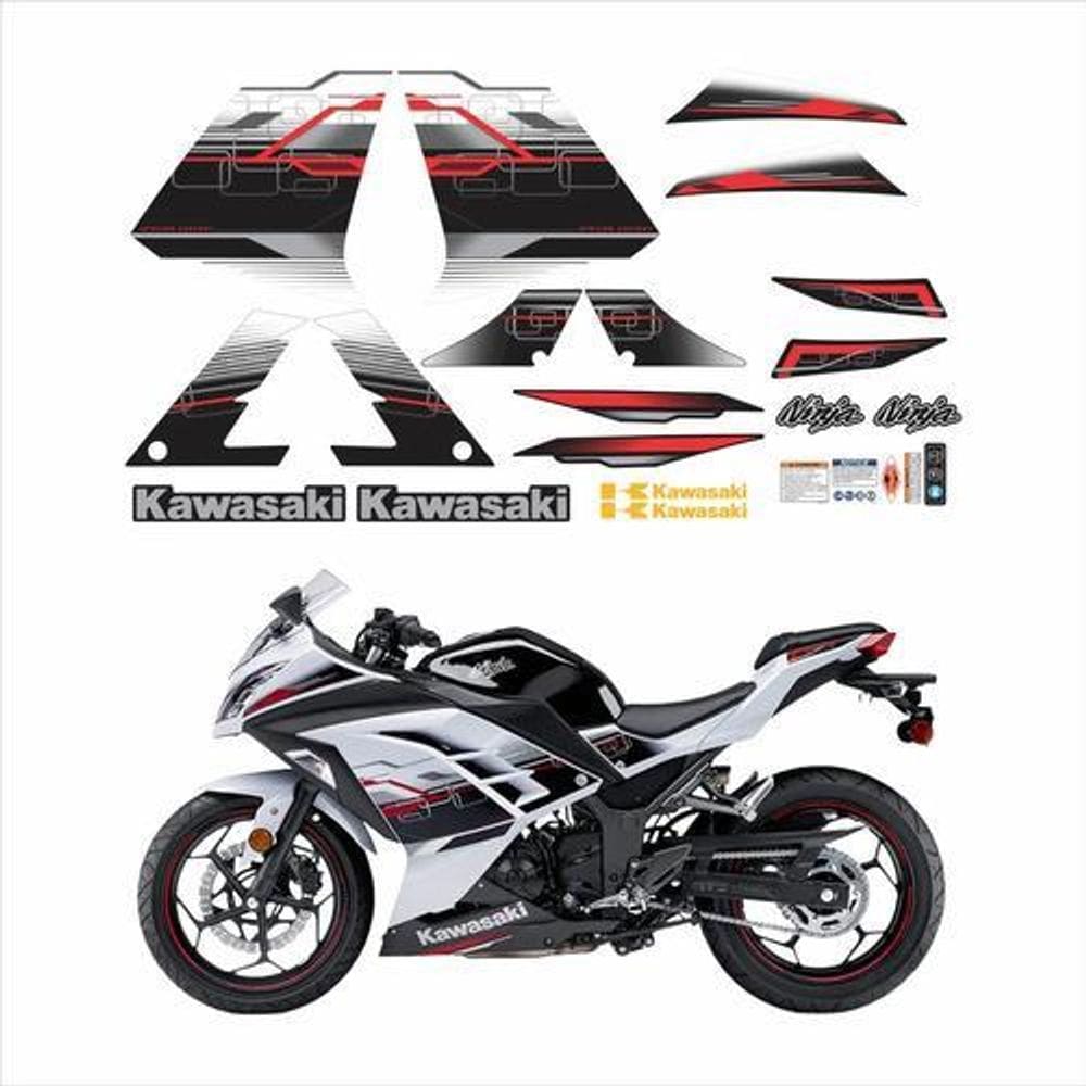 Kit Adesivo Kawasaki Ninja 300 Branca Edicao Especial Ninbr