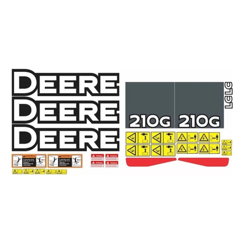 Kit Adesivos Escavadeira Compatível Com 210G 210 G Completo