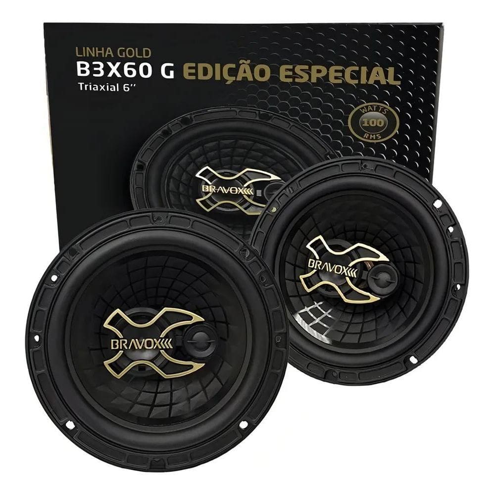2X Tipo De Alto-Falante Triaxial Bravox B3X60 Cor Preto X 2