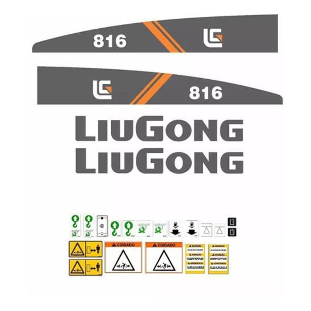 Kit Adesivos Liugong 816 Para Pá Carregadeira